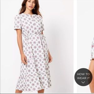 LOFT medallion side tie dress. Size 10.